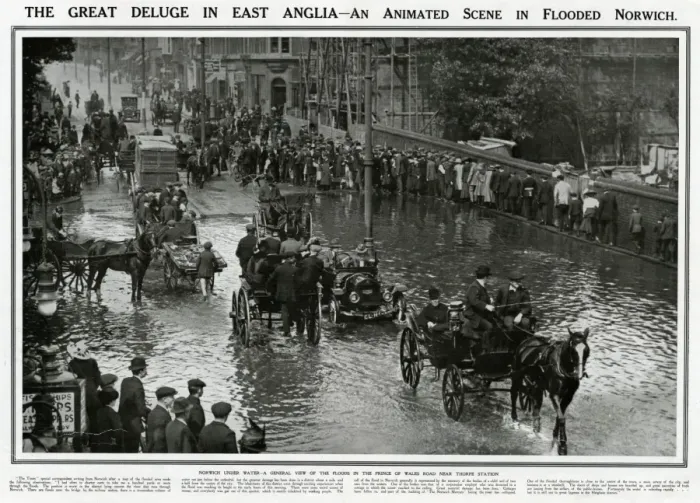 Framed Print : Norwich flooded 1912 Framed Print : Norwich flooded 1912