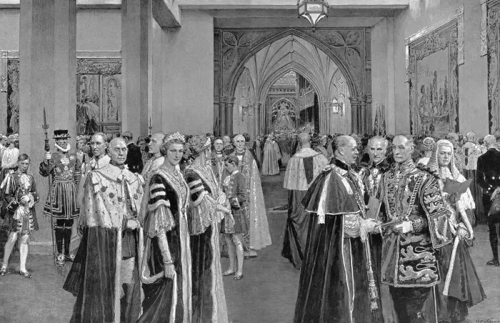 Framed Print : Notables assembled in the Abbey annexe at 1937 Coronation Framed Print : Notables assembled in the Abbey annexe at 1937 Coronation