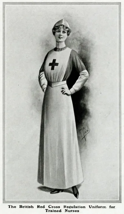 Framed Print : Nurse in British Red Cross uniform Framed Print : Nurse in British Red Cross uniform