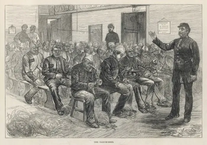 Framed Print : Oakum Shed / Prison / 1874 Framed Print : Oakum Shed / Prison / 1874