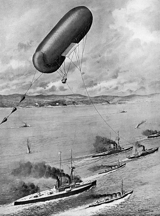 Framed Print : Observation kite-balloon, WW1 Framed Print : Observation kite-balloon, WW1