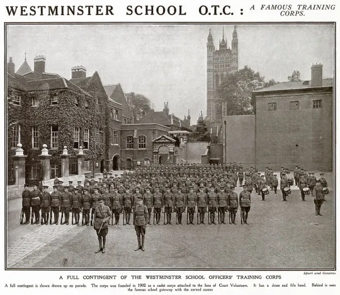 Framed Print : Officer Training Corps had begun in 1902, in the wake of the Second Boer War. Photograph showing a parade of training officers. Date: 1917