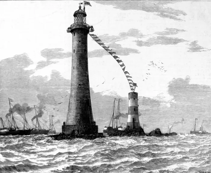 Framed Print : Official Opening of the Eddystone Lighthouse, May 1882 Framed Print : Official Opening of the Eddystone Lighthouse, May 1882