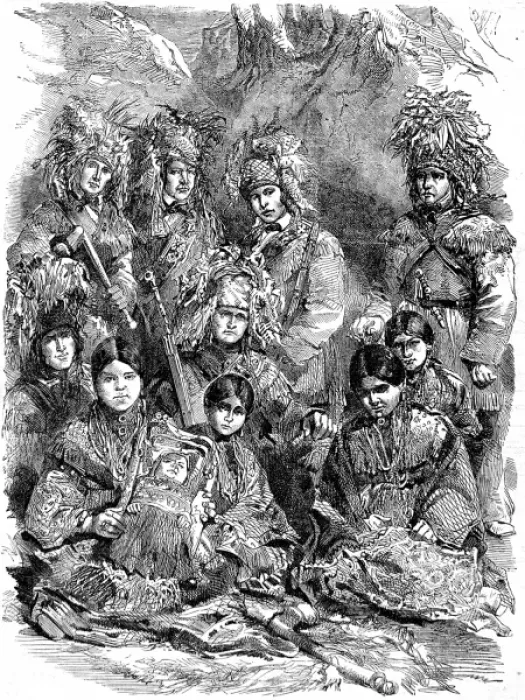 Framed Print : Ojibway and Potawatamie native American Indians, 1856 Framed Print : Ojibway and Potawatamie native American Indians, 1856