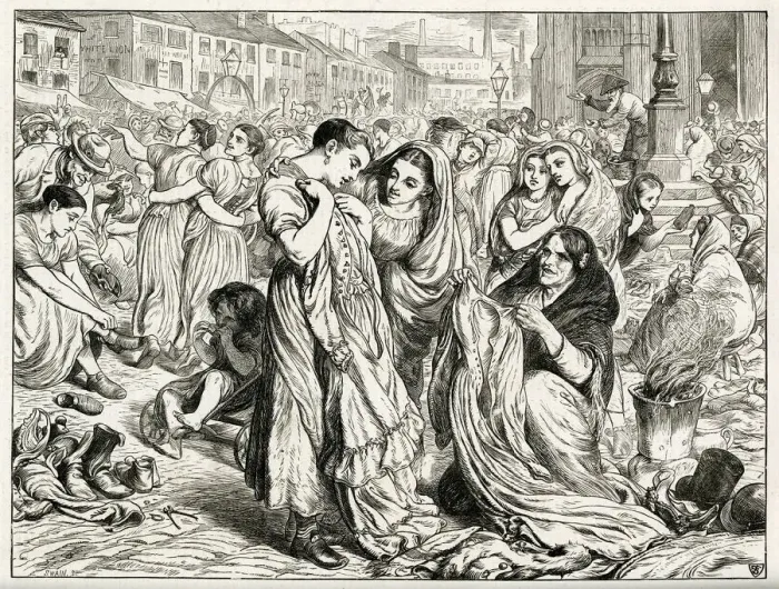 Framed Print : The old clothes market, camp field, Manchester 1870 Framed Print : The old clothes market, camp field, Manchester 1870
