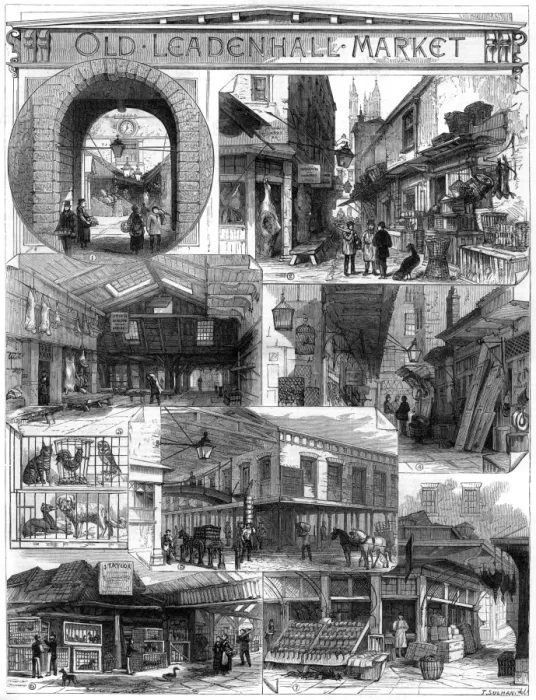 Framed Print : Old Leadenhall Market, London, c. 1880 Framed Print : Old Leadenhall Market, London, c. 1880