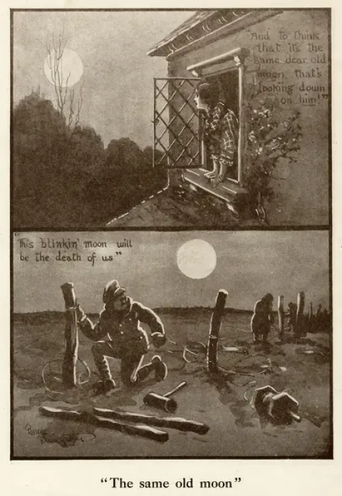 Framed Print : The Same Old Moon by Bruce Bairnsfather Framed Print : The Same Old Moon by Bruce Bairnsfather