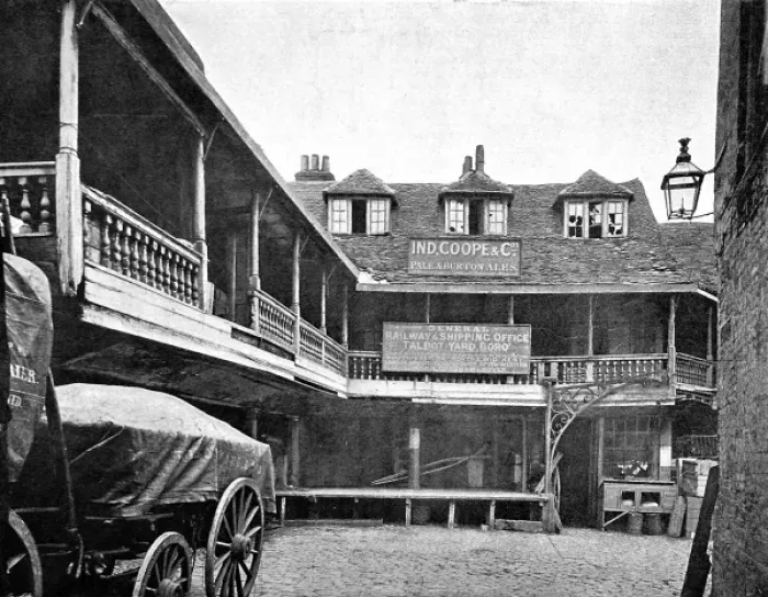 Framed Print : The Old Tabard Inn, Southwark, London, 1895 Framed Print : The Old Tabard Inn, Southwark, London, 1895