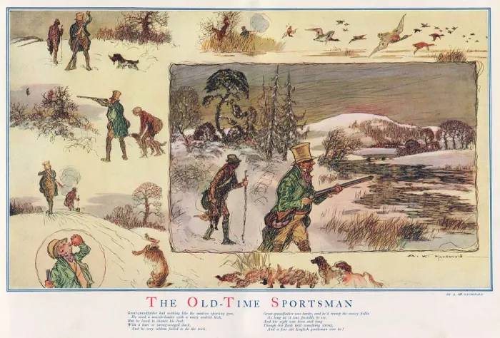 Framed Print : The Old Time Sportsman by A. K. Macdonald