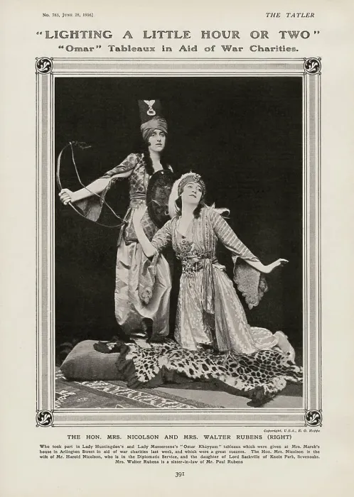 Framed Print : Omar Khayyam Tableaux in aid of war charities Framed Print : Omar Khayyam Tableaux in aid of war charities