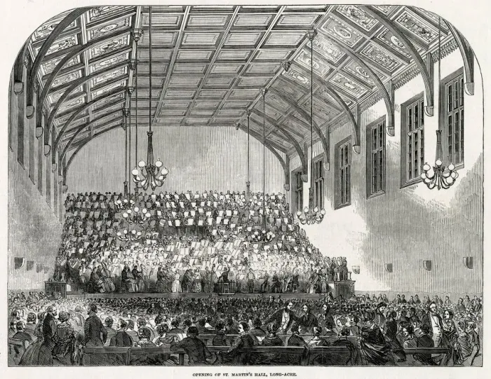 Framed Print : The opening concert at the new St Martins Hall, Long Acre, London. Date: 1850 Framed Print : The opening concert at the new St Martins Hall, Long Acre, London. Date: 1850