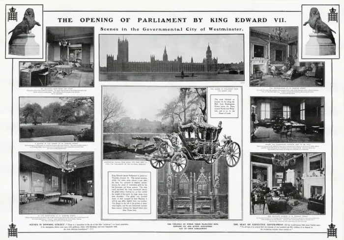 Framed Print : The Opening of Parliament by King Edward VII: Scenes in the Governmental City of Framed Print : The Opening of Parliament by King Edward VII: Scenes in the Governmental City of