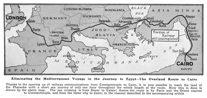 Framed Print : Orient Express - Map of the Overland Route to Cairo Framed Print : Orient Express - Map of the Overland Route to Cairo