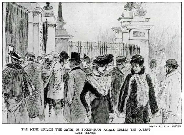 Framed Print : Outside gates of Buckingham Palace during Queens illness Framed Print : Outside gates of Buckingham Palace during Queens illness