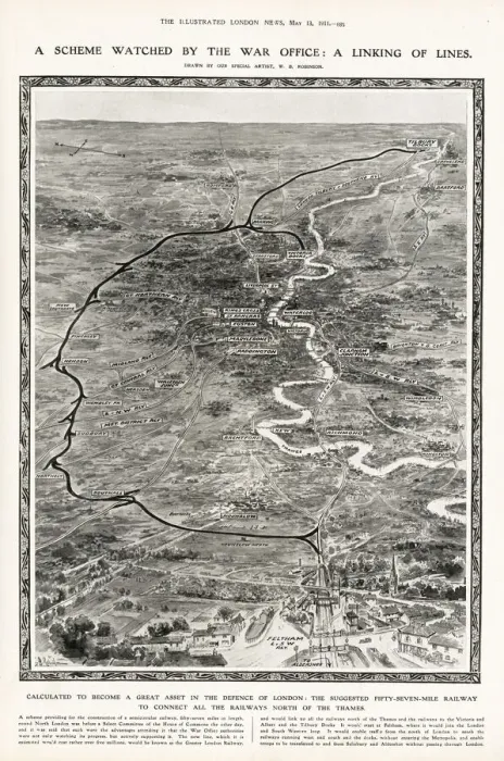 Framed Print : Overhead map of London