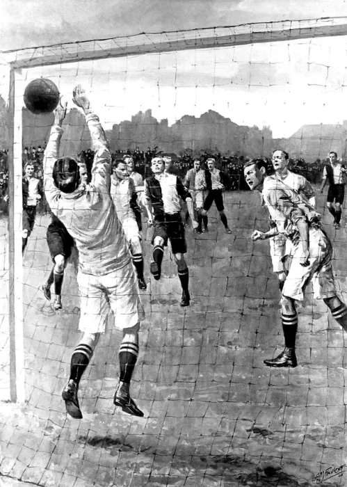 Framed Print : Oxford University vs. Cambridge University Football Match, 1