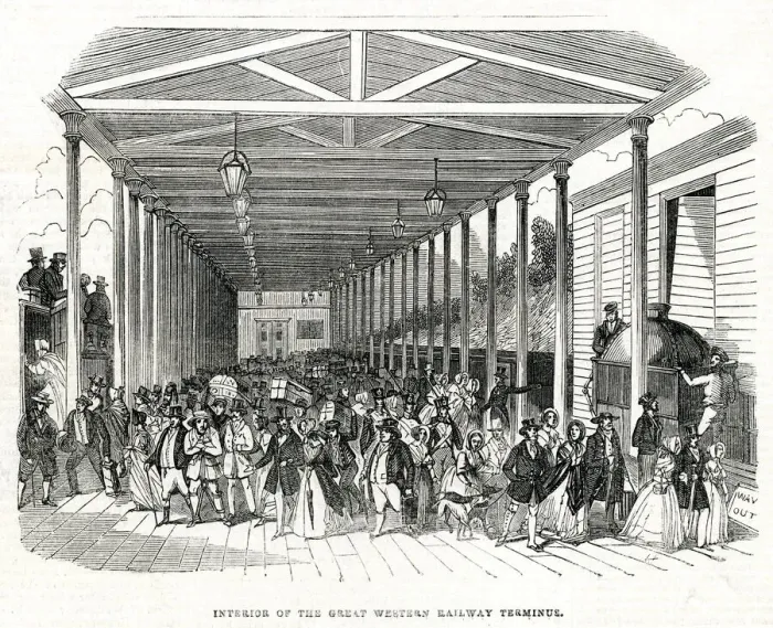 Framed Print : Paddington, Great Western Railway Station, London 1843 Framed Print : Paddington, Great Western Railway Station, London 1843