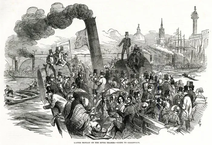 Framed Print : Paddle Steamer on the River Thames 1847