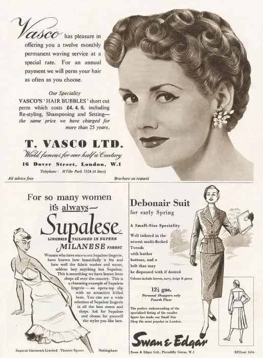 Framed Print : A page of adverts from - February 1954 Framed Print : A page of adverts from - February 1954