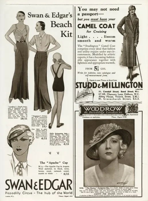 Framed Print : Page of fashion adverts 1933