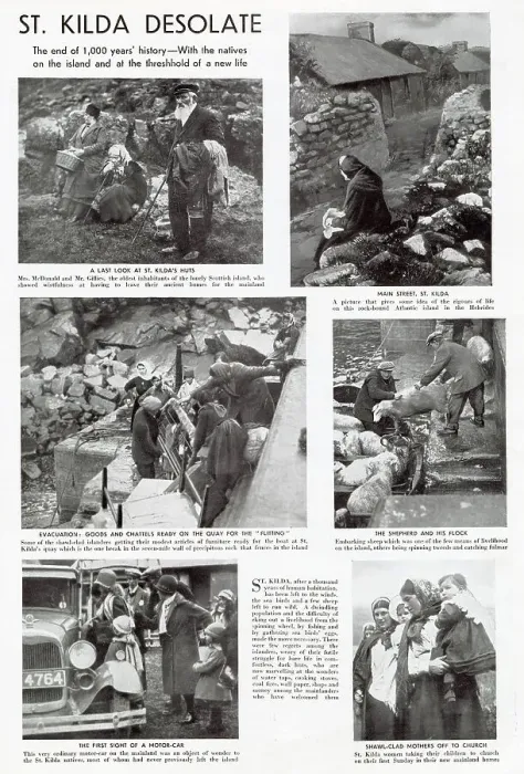 Framed Print : Page from The Graphic reporting on the evacuation of St. Kilda after 1000 years of human habitation. Date: 1930 Framed Print : Page from The Graphic reporting on the evacuation of St. Kilda after 1000 years of human habitation. Date: 1930