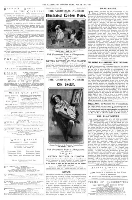 Framed Print : Page from The Illustrated London News, 23rd November 1912