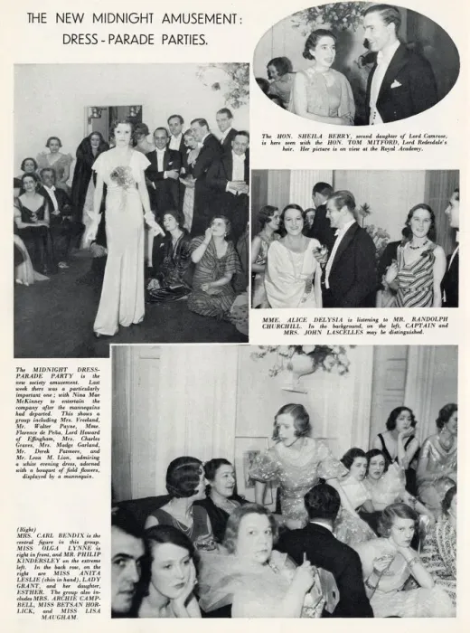 Framed Print : Page from The Sketch reporting on a midnight party / fashion show put on by designer Framed Print : Page from The Sketch reporting on a midnight party / fashion show put on by designer