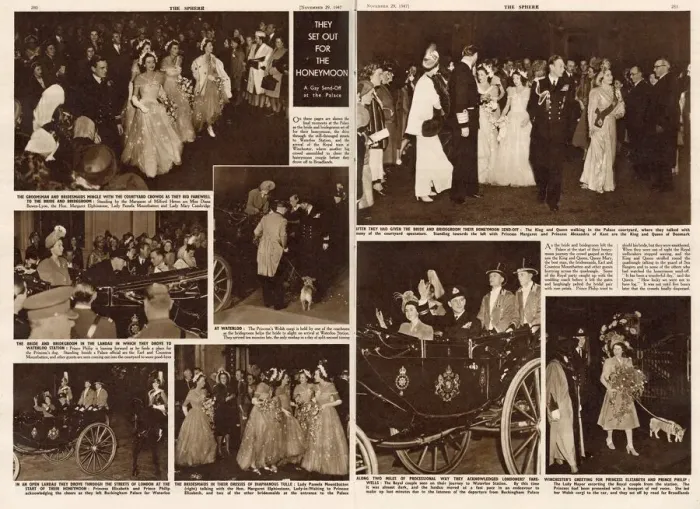Framed Print : Page from The Sphere showing the newly married Princess Elizabeth Framed Print : Page from The Sphere showing the newly married Princess Elizabeth