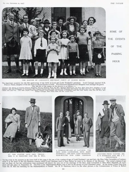 Framed Print : Page from The Tatler featuring a photograph of a group at the 8th birthday part of