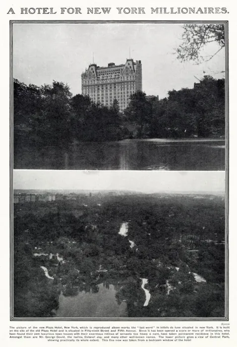 Framed Print : Page from The Tatler reporting on the new Plaza Hotel, a hotel for New York