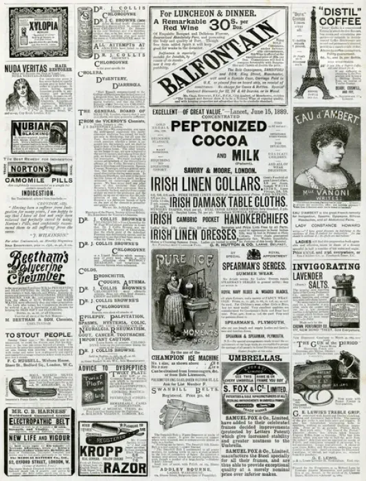 Framed Print : Page of Victorian adverts 1889 Framed Print : Page of Victorian adverts 1889