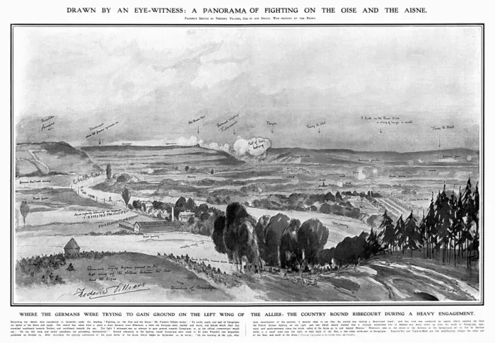 Framed Print : Panorama of Fighting on the Oise and the Aisne Framed Print : Panorama of Fighting on the Oise and the Aisne