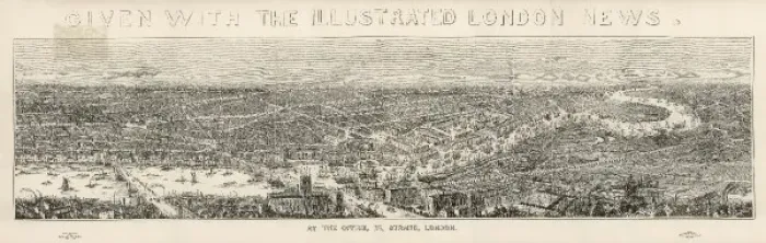 Framed Print : Panorama of London 1845 Framed Print : Panorama of London 1845