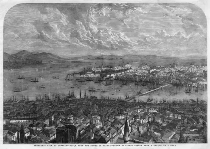 Framed Print : Panoramic View of Constantinople 1853
