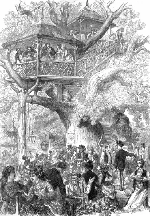 Framed Print : Parisians at Sceaux: Dining in a Tree, 1872