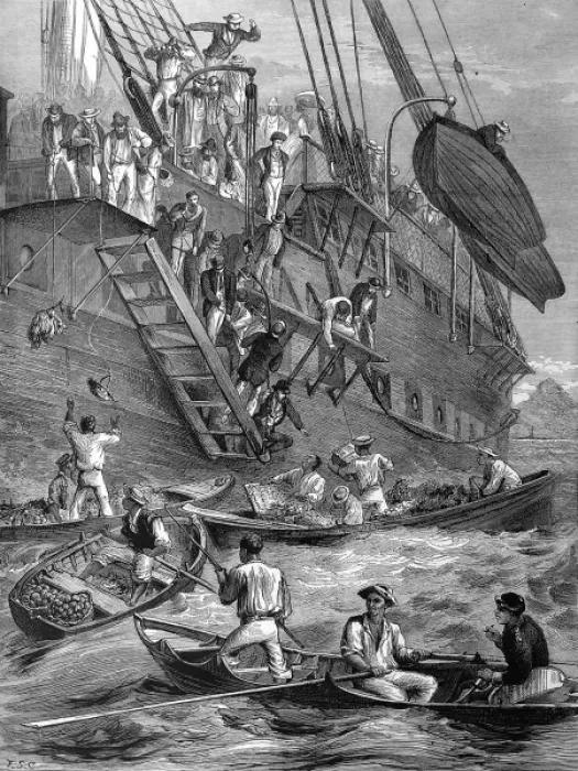 Framed Print : Passenger ship off St. Vincent, 1873 Framed Print : Passenger ship off St. Vincent, 1873