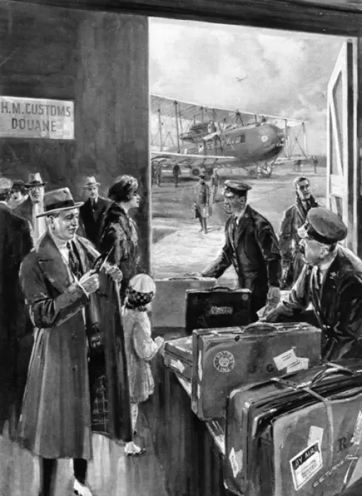 Framed Print : Passengers Arriving from Paris to Croydon Airpot Framed Print : Passengers Arriving from Paris to Croydon Airpot