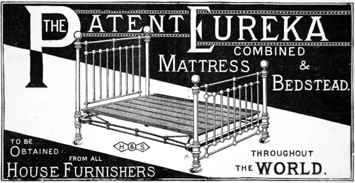 Framed Print : Patent Euraka Mattress and Bedstead Framed Print : Patent Euraka Mattress and Bedstead