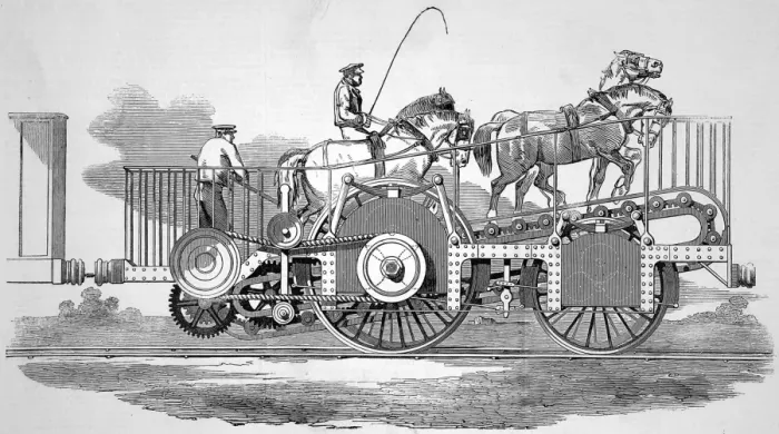 Framed Print : The patent Impoulsoria, horse powered engine