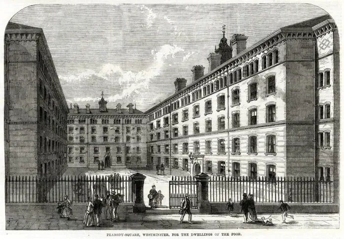Framed Print : Peabody Square, Westminster 1869 Framed Print : Peabody Square, Westminster 1869