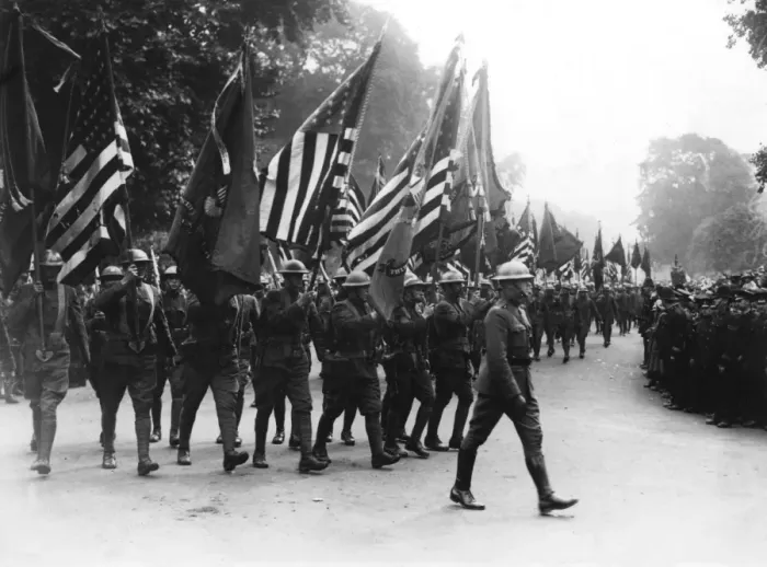 Framed Print : Peace Day Victory parade in London 1919