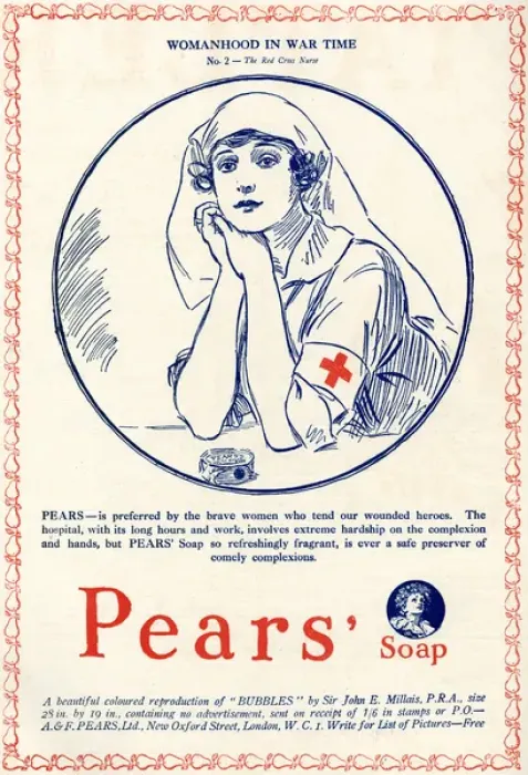 Framed Print : Pears Soap advertisement featuring WW1 nurse Framed Print : Pears Soap advertisement featuring WW1 nurse