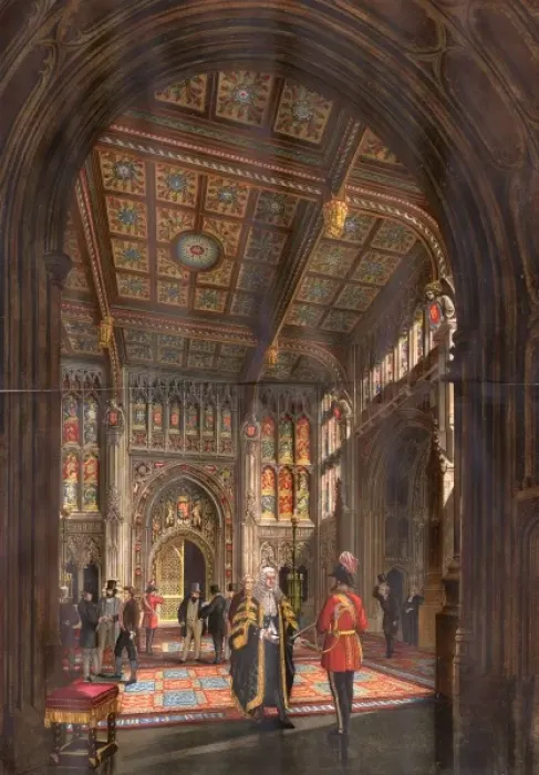 Framed Print : The Peers Lobby, 1863