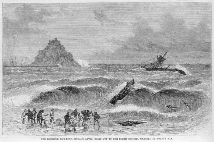 Framed Print : Penzance Lifeboat Rescue
