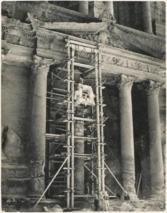 Framed Print : Petra repairs 1962, Jordan Framed Print : Petra repairs 1962, Jordan