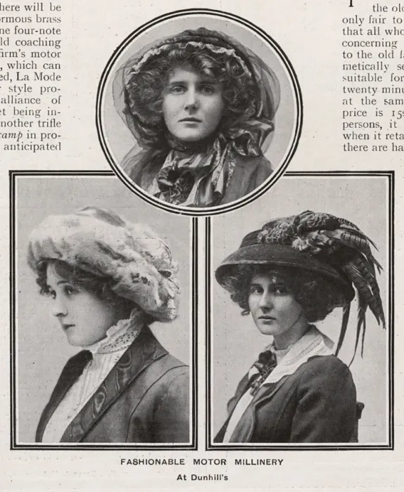 Framed Print : Photo of Fashionable Motor Millinery 1909 Framed Print : Photo of Fashionable Motor Millinery 1909
