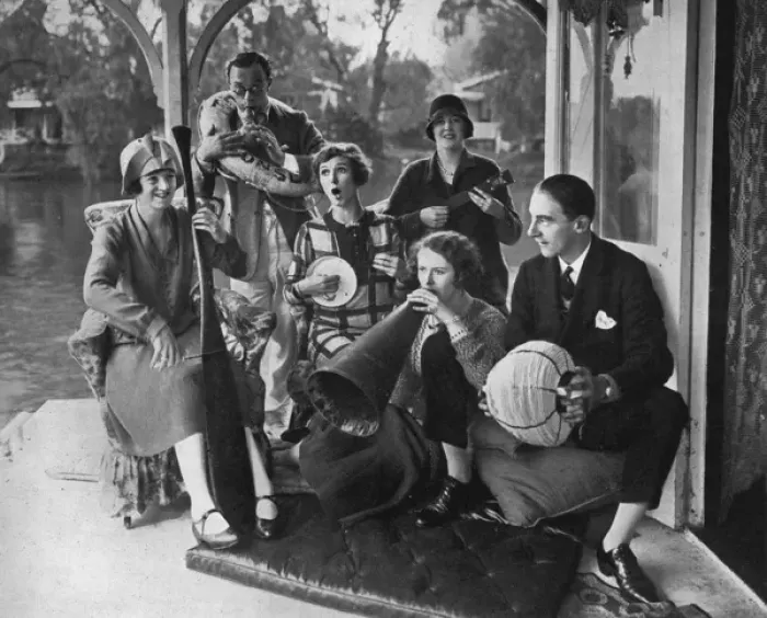 Framed Print : Photo of Leslie Henson entertaining Tell Me More company Framed Print : Photo of Leslie Henson entertaining Tell Me More company