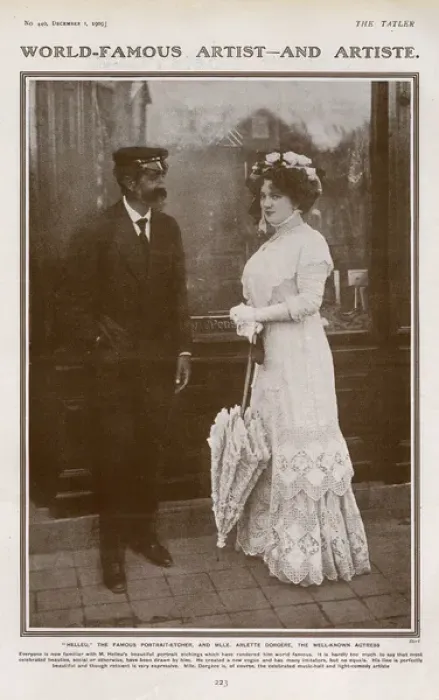 Framed Print : Photo of Paul Helleu & Mlle Arlette Dorgiere in the Tatler