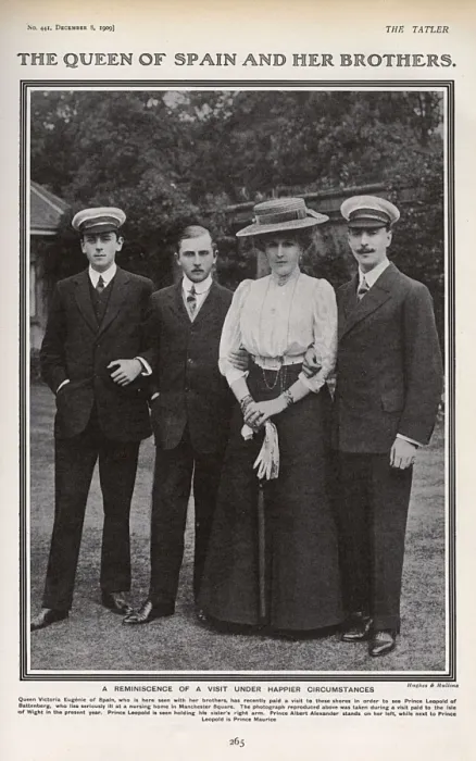 Framed Print : Photo of the Queen of Spain and her brothers, the Tatler Framed Print : Photo of the Queen of Spain and her brothers, the Tatler