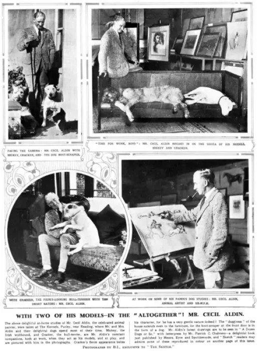 Framed Print : Photographs of Cecil Aldin in the Sketch Framed Print : Photographs of Cecil Aldin in the Sketch